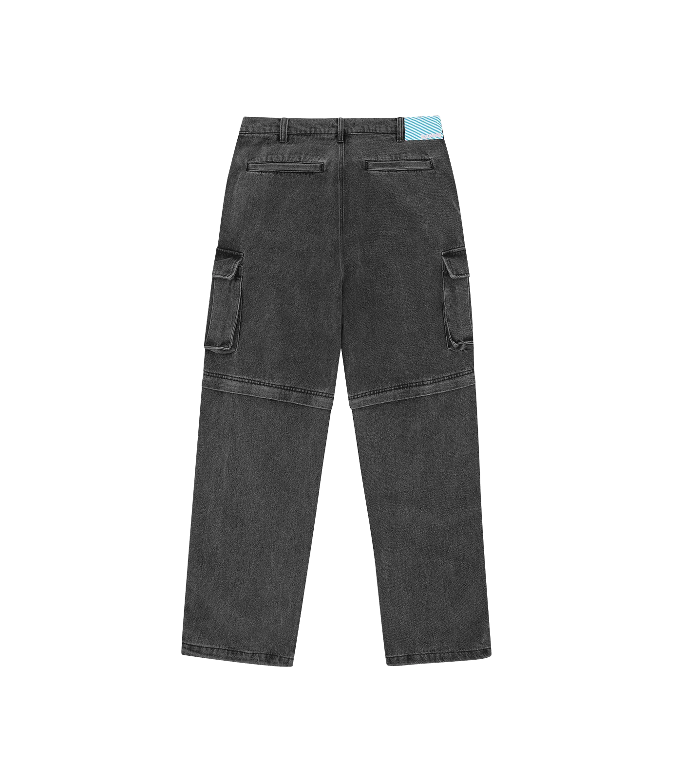 Black Denim Cargo Pants