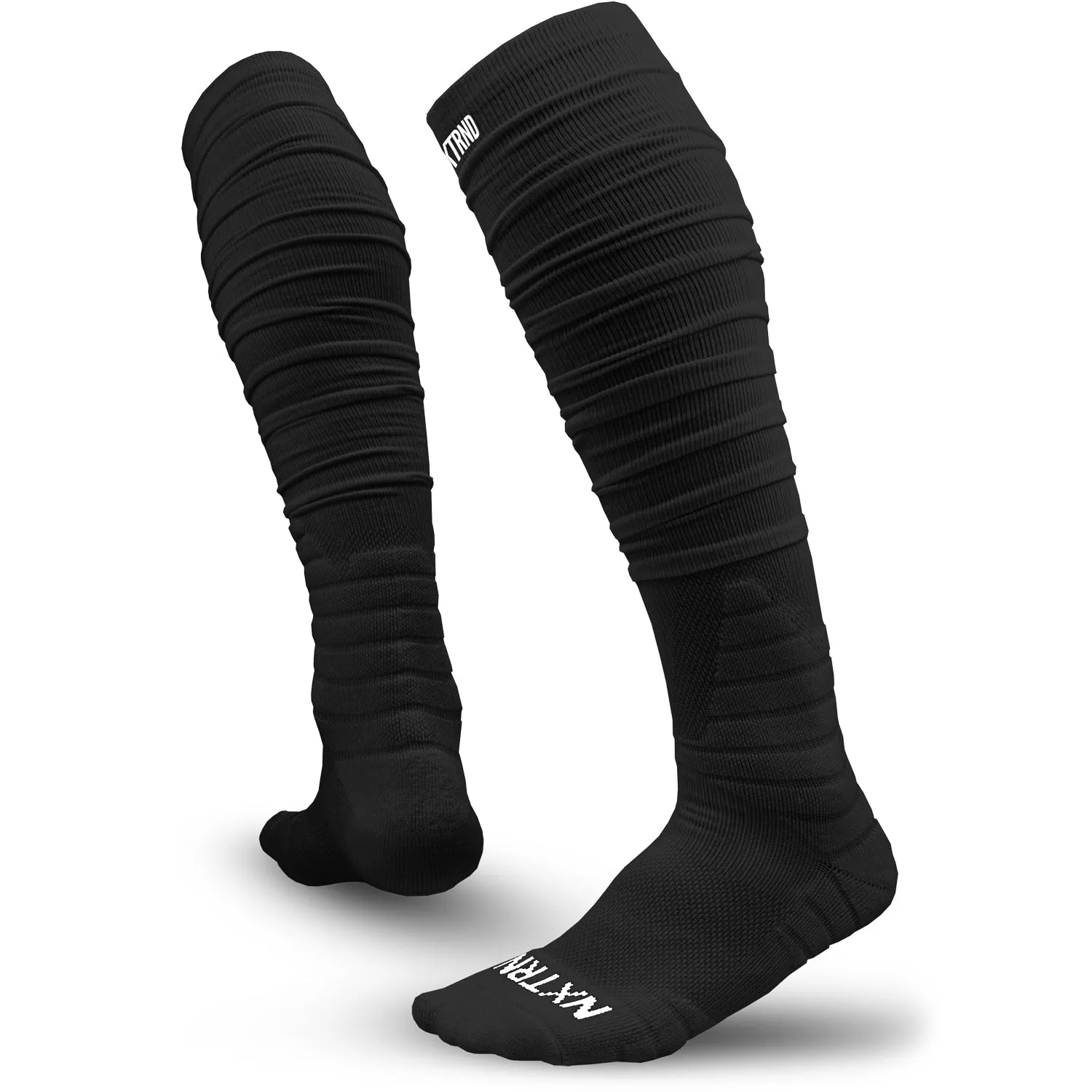 Black NXTRND XTD Football Socks with Scrunch Design