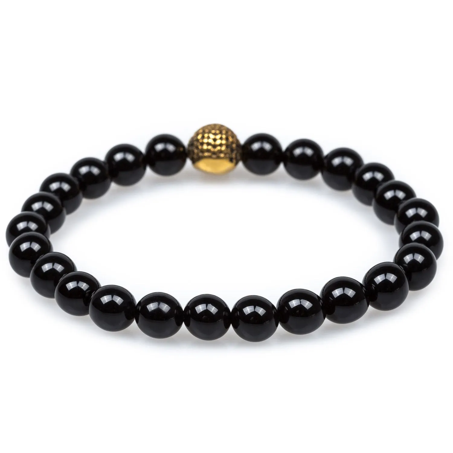 Black Onyx Gold Skull Bracelet - Shop Now!