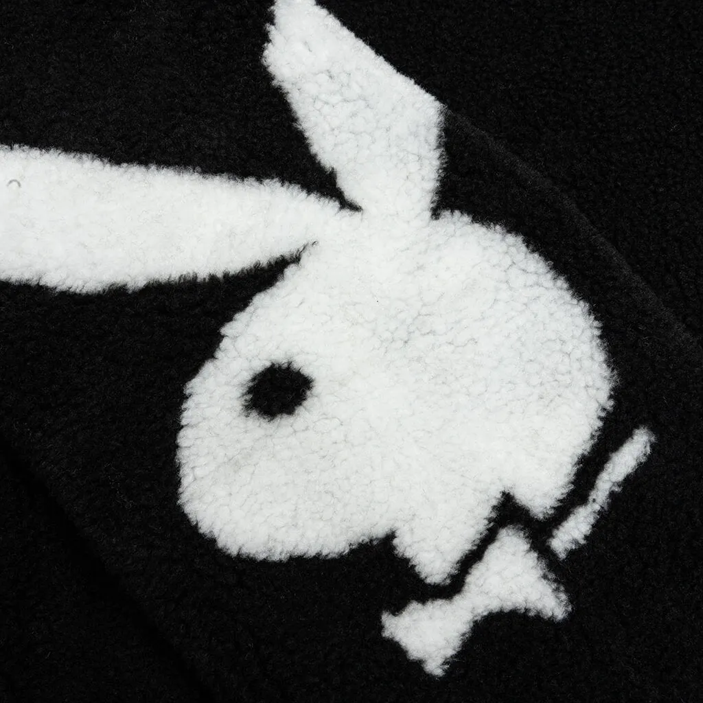 Black PLEASURES Playboy Bunny Sherpa Zip Up Jacket, Get it now.