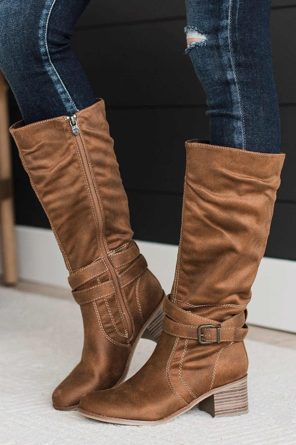 Blowfish Binda Boots- Rust Oiled Vegan Suede