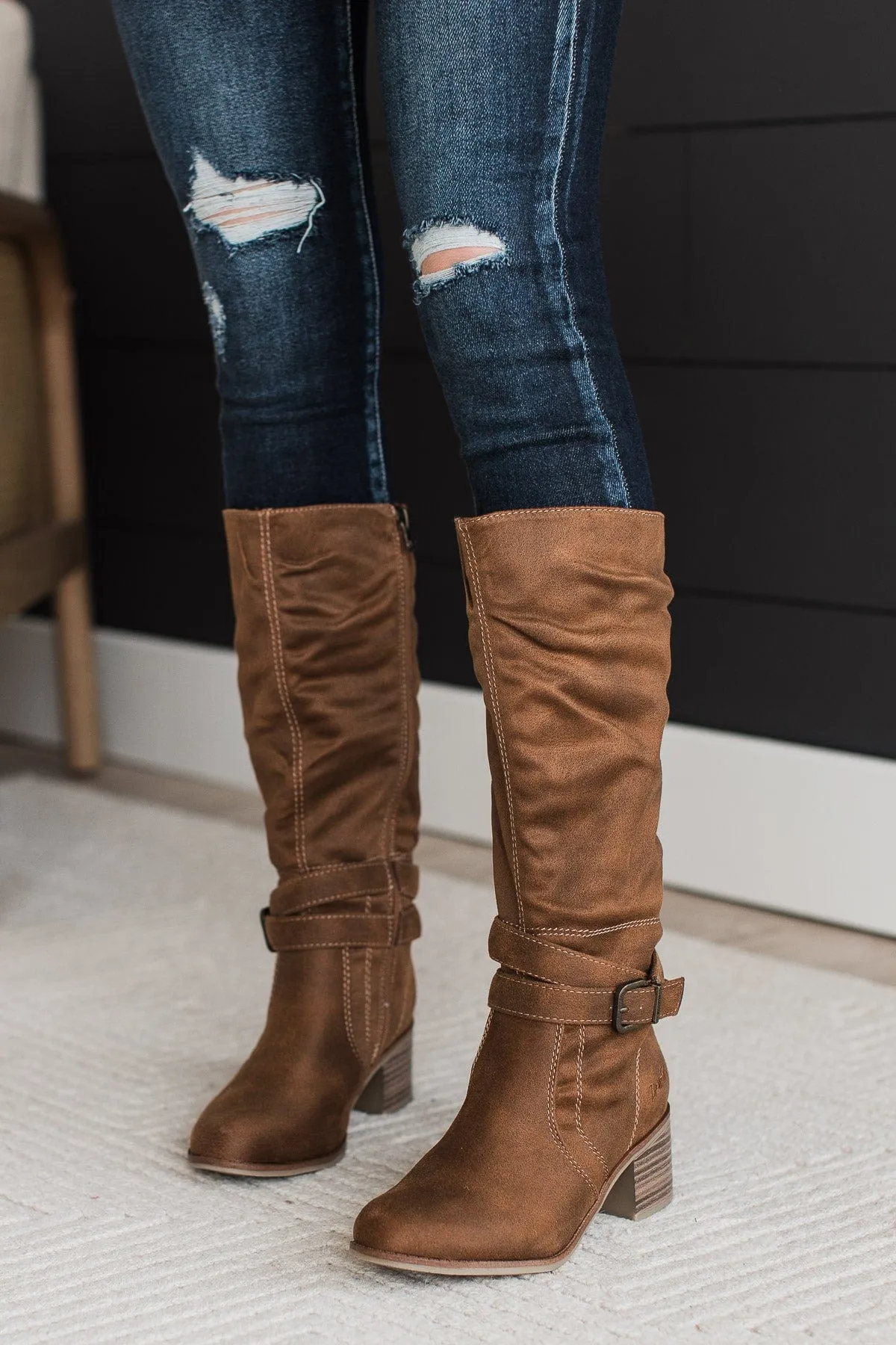 Blowfish Binda Boots- Rust Oiled Vegan Suede