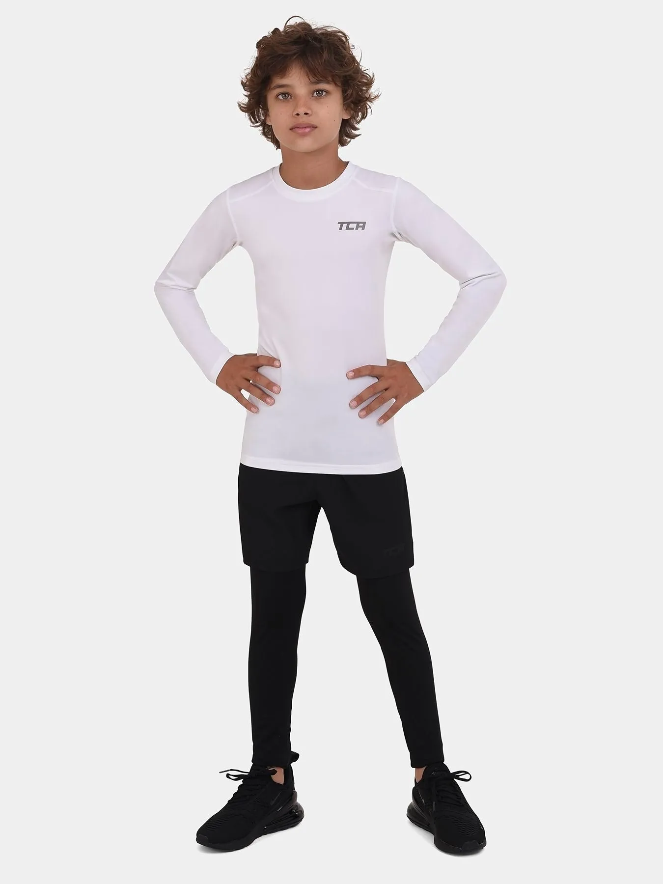 Boys' Long Sleeve Crew Neck Compression Base Layer with Hyperfusion Technology