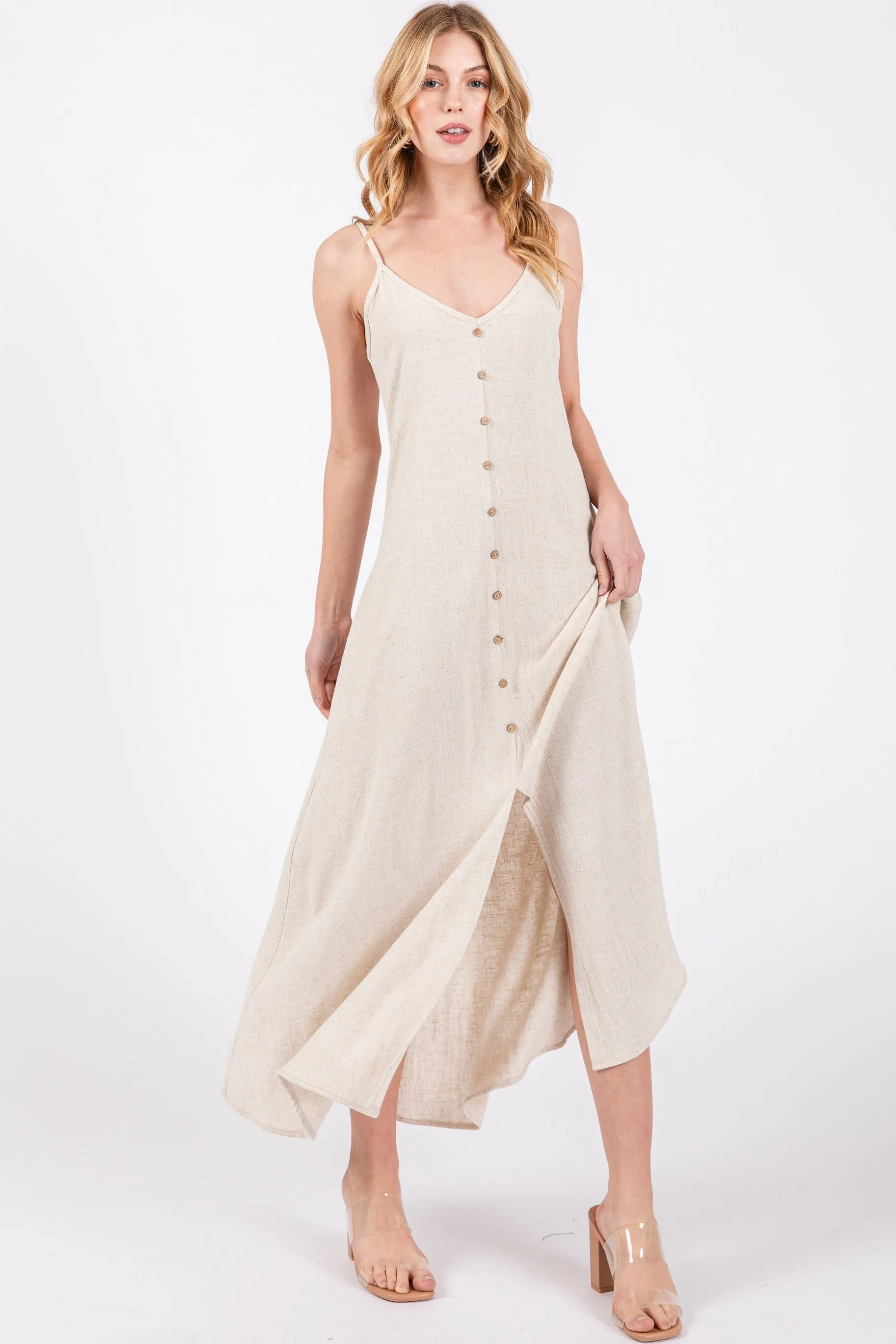 Button-front long sundress