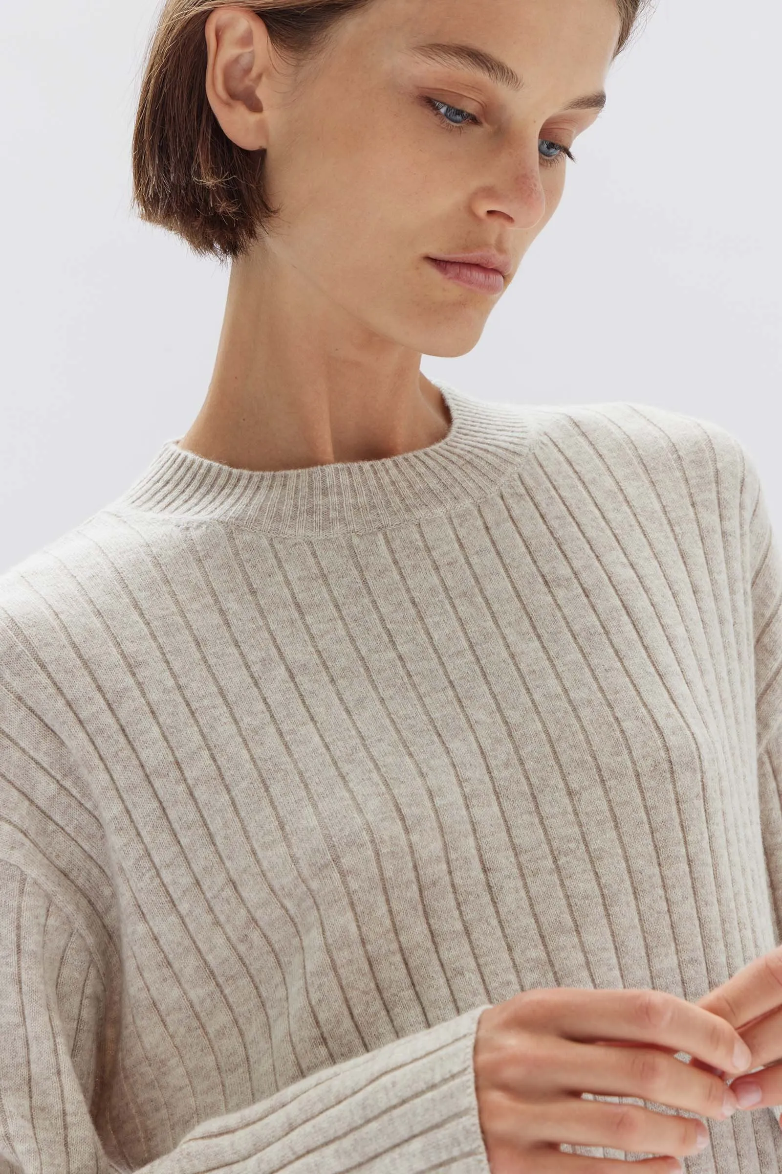 Cashmere Rib Knit Sweater