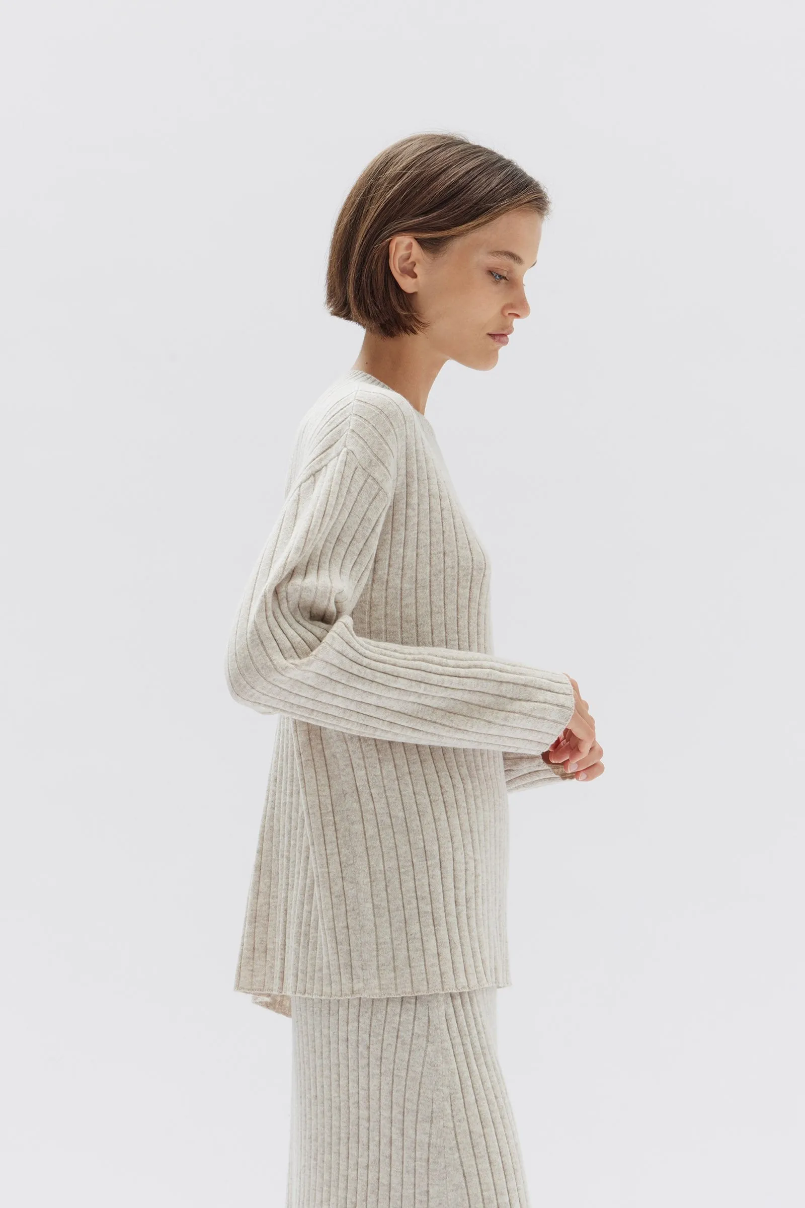 Cashmere Rib Knit Sweater