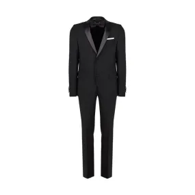 Classic Black Suit with Satin Revers and Bow Tie for Men