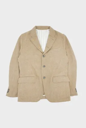 Classic Wool Check Blazer - Beige