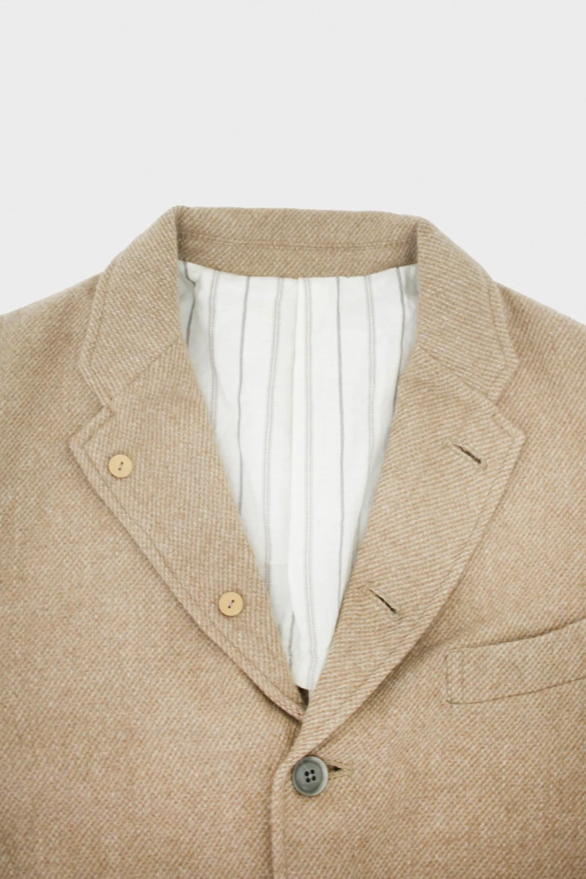 Classic Wool Check Blazer - Beige