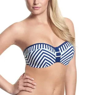 Cleo Lucille Bandeau Bikini Top - Nautical Print