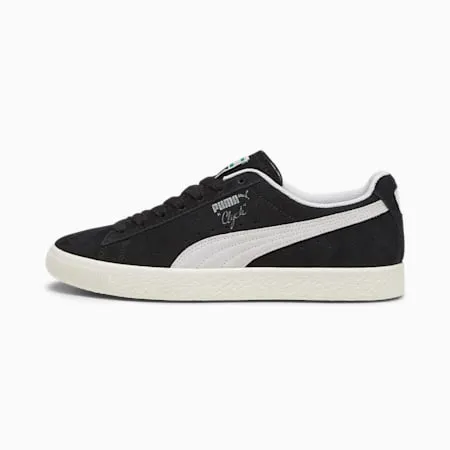 Clyde Hairy Suede Unisex Sneakers | PUMA Black-Frosted Ivory | PUMA Shoes | PUMA 