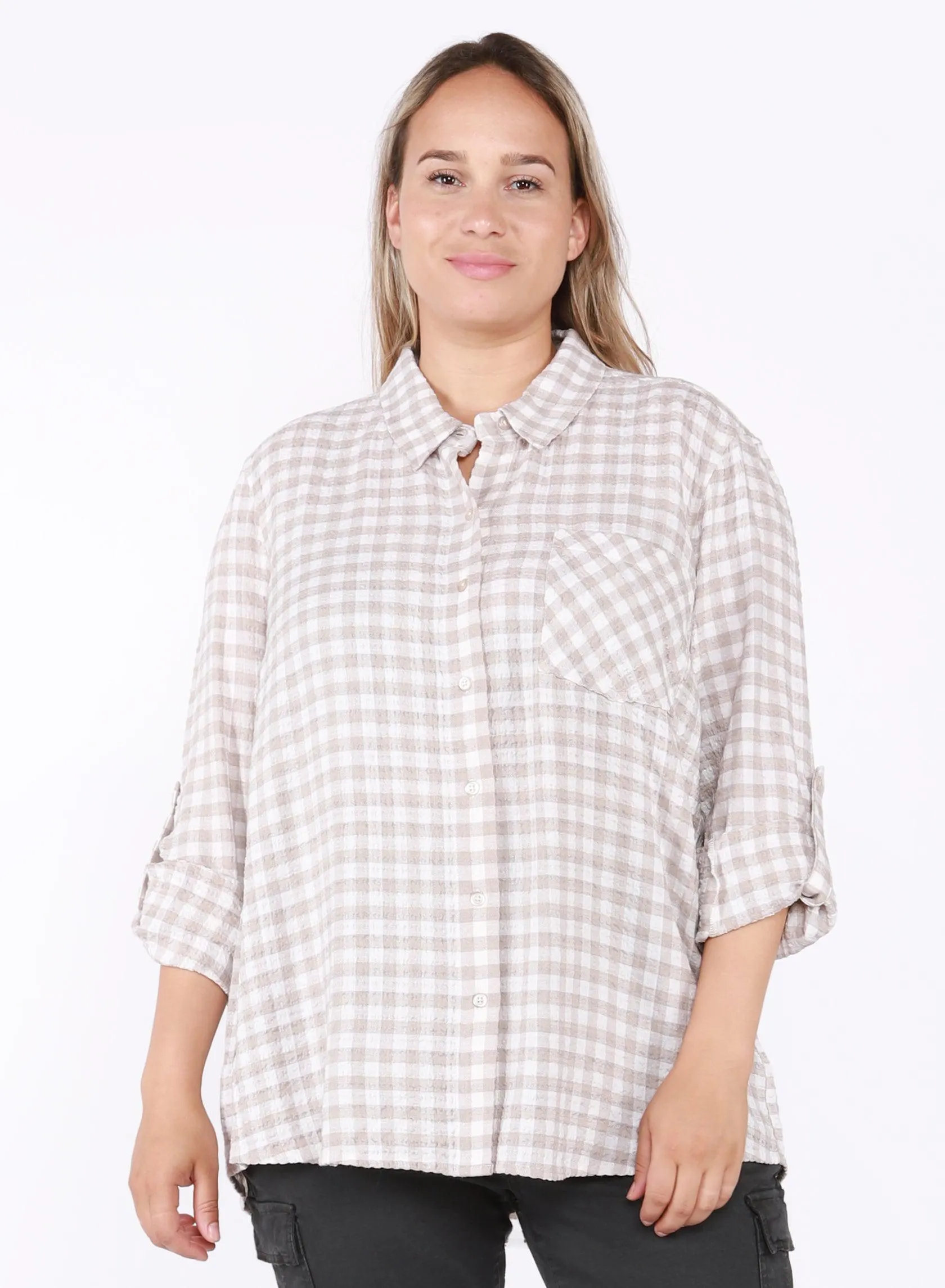 Dex Plaid Shirt with Plus Size Button Front