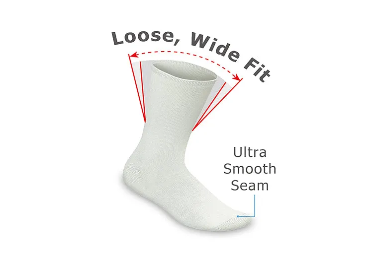 Diabetic Socks with Padded Sole - White