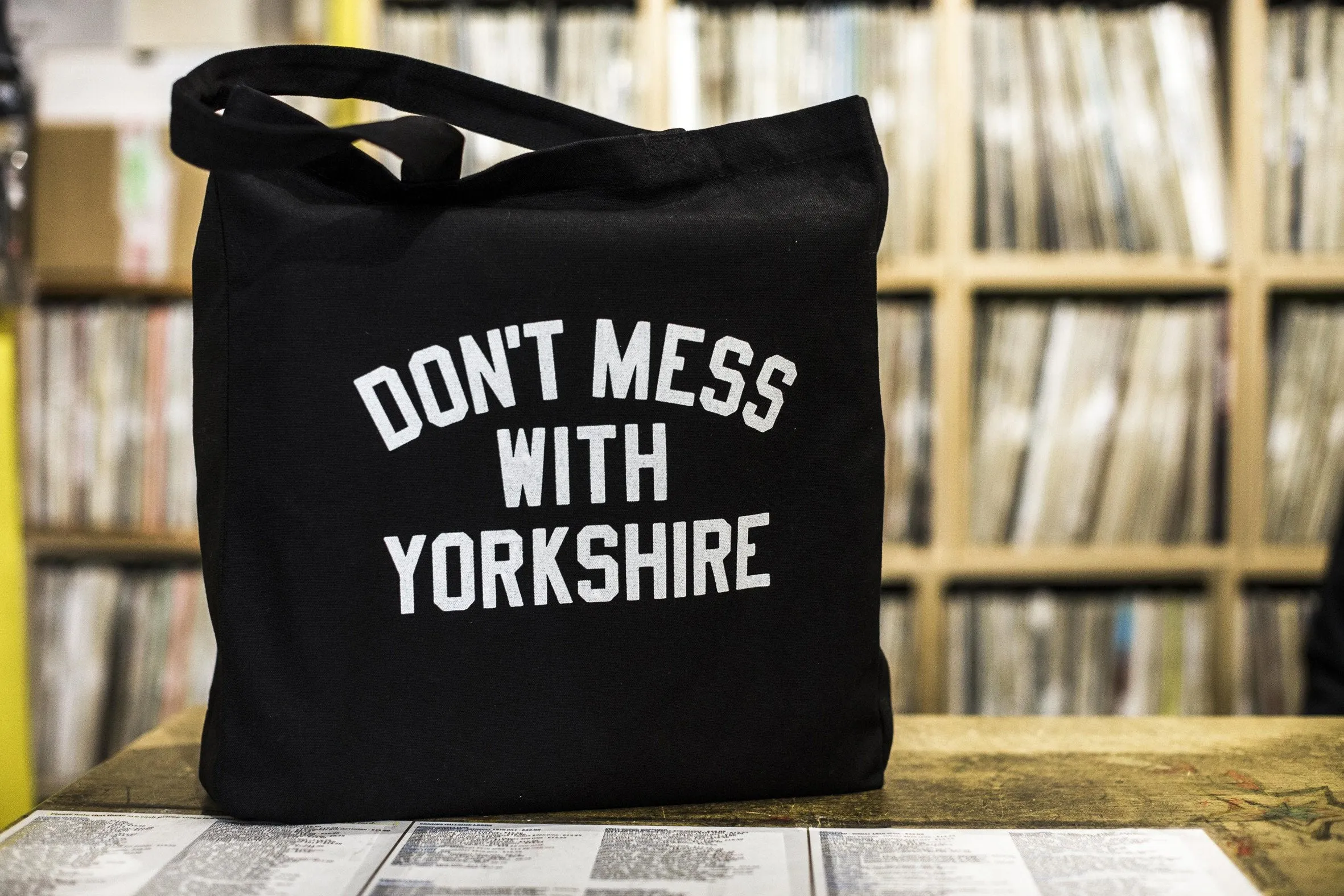 Don't Mess With Yorkshire - Rose Shopper Tote Bag - Black