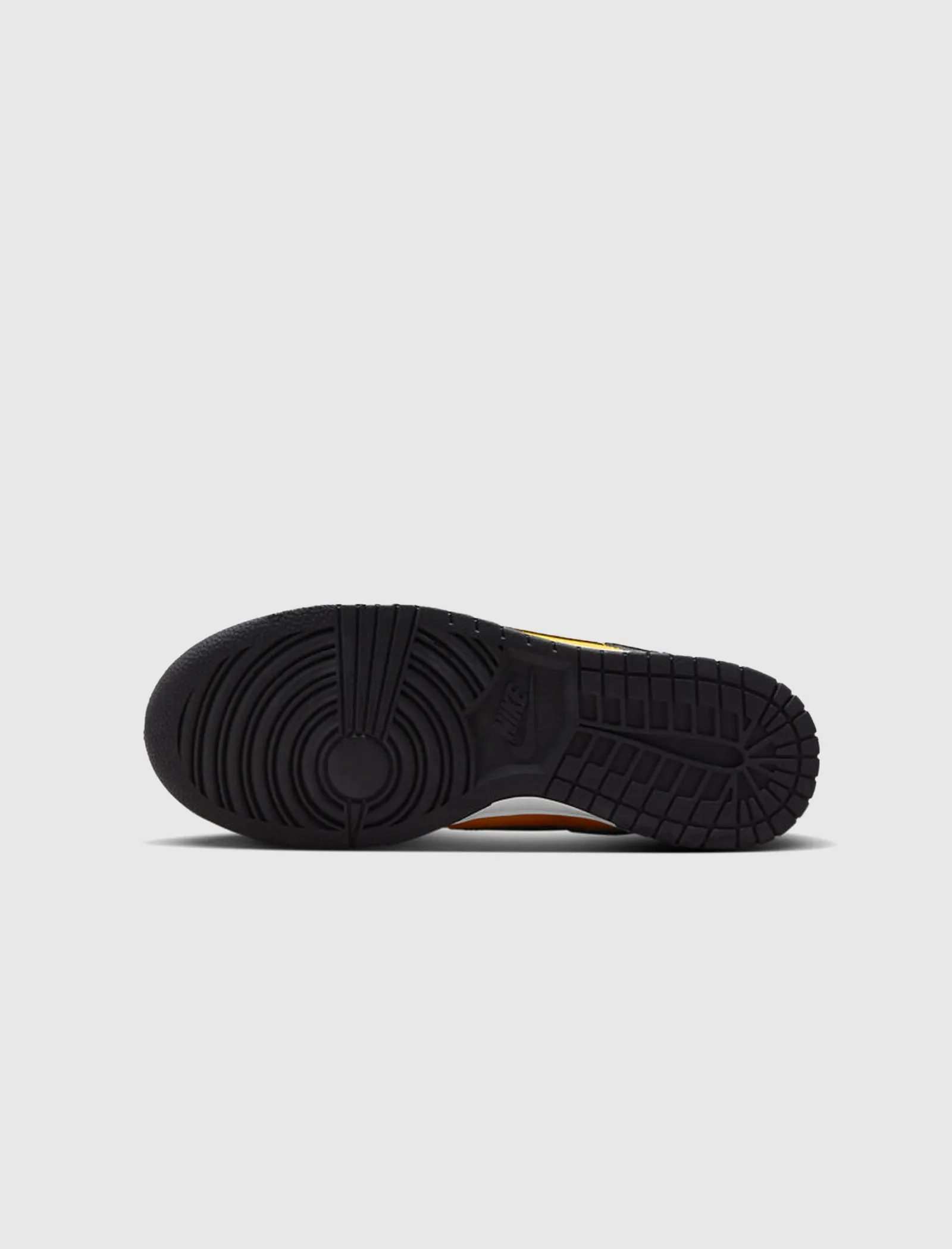 Dunk Low Black University Gold sneaker.