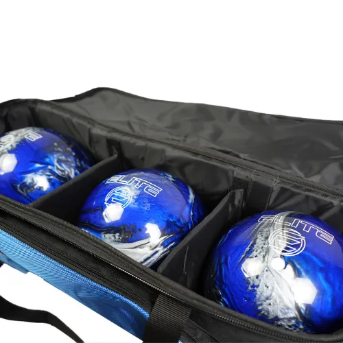 ELITE 3 Ball Slim Triple Tote - Black/Royal Bowling Bag