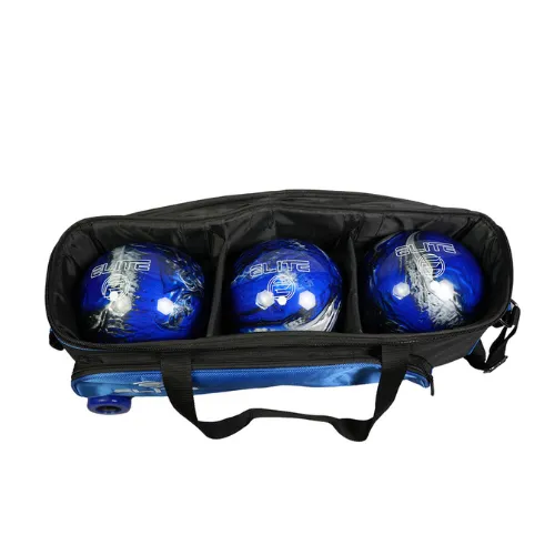 ELITE 3 Ball Slim Triple Tote - Black/Royal Bowling Bag