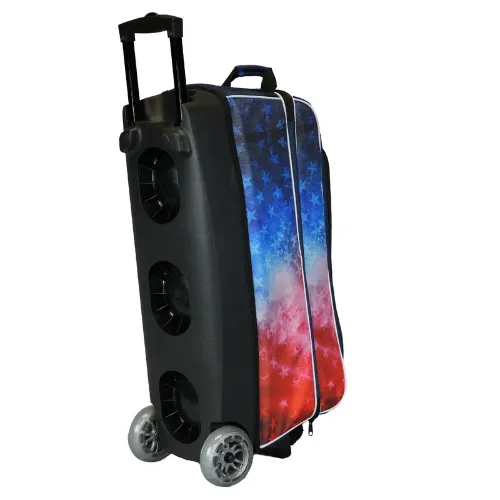 Elite Triple Roller Bowling Bag Red White Blue Freedom