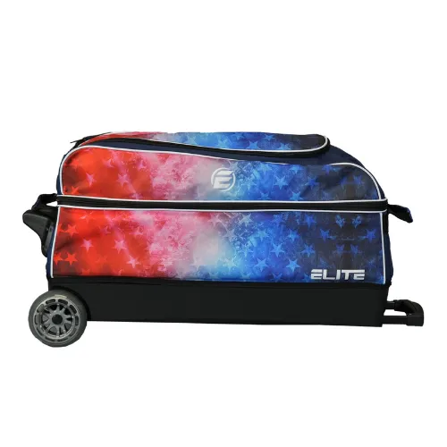 Elite Triple Roller Bowling Bag Red White Blue Freedom