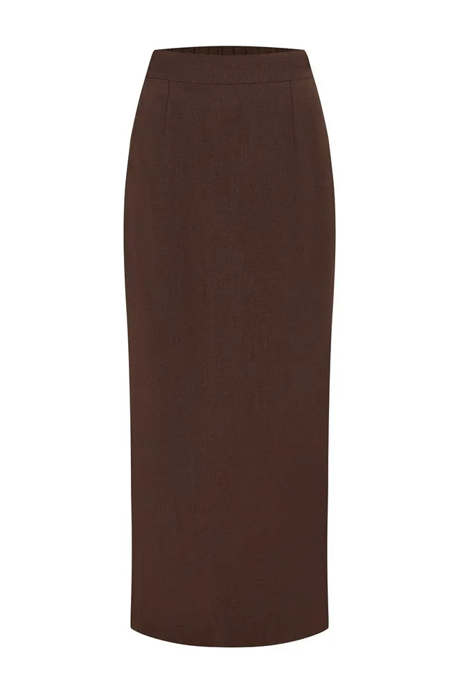 Emma Pencil Skirt - Chocolate | Shop now