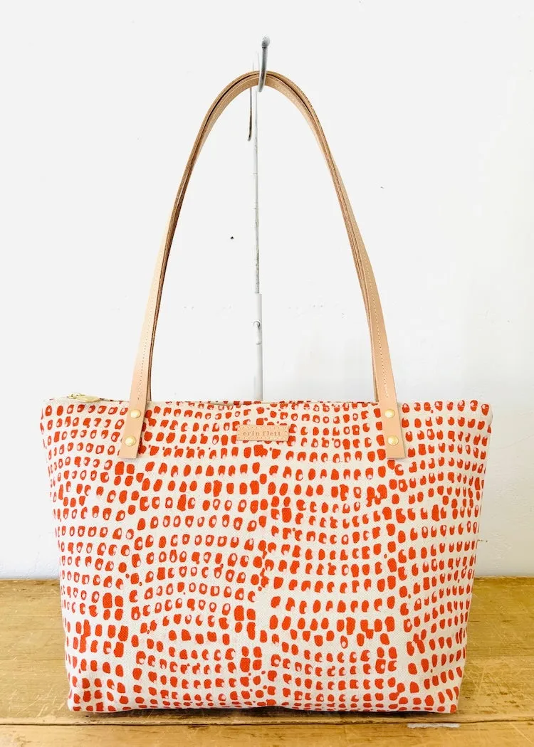 Erin Flett | Erin Medium Tote Bag | Earthy Orange Double Dot