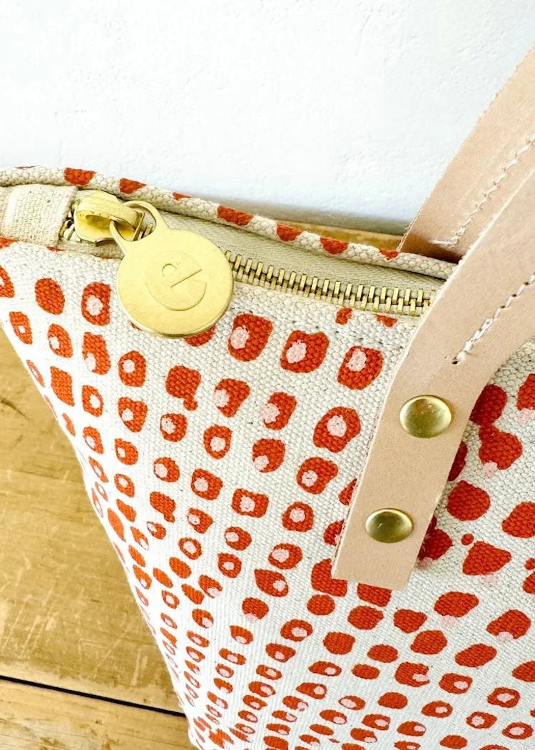 Erin Flett | Erin Medium Tote Bag | Earthy Orange Double Dot