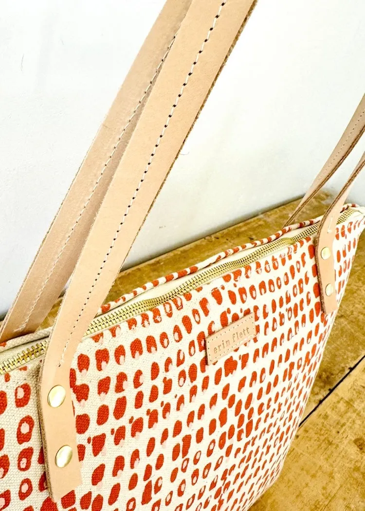 Erin Flett | Erin Medium Tote Bag | Earthy Orange Double Dot