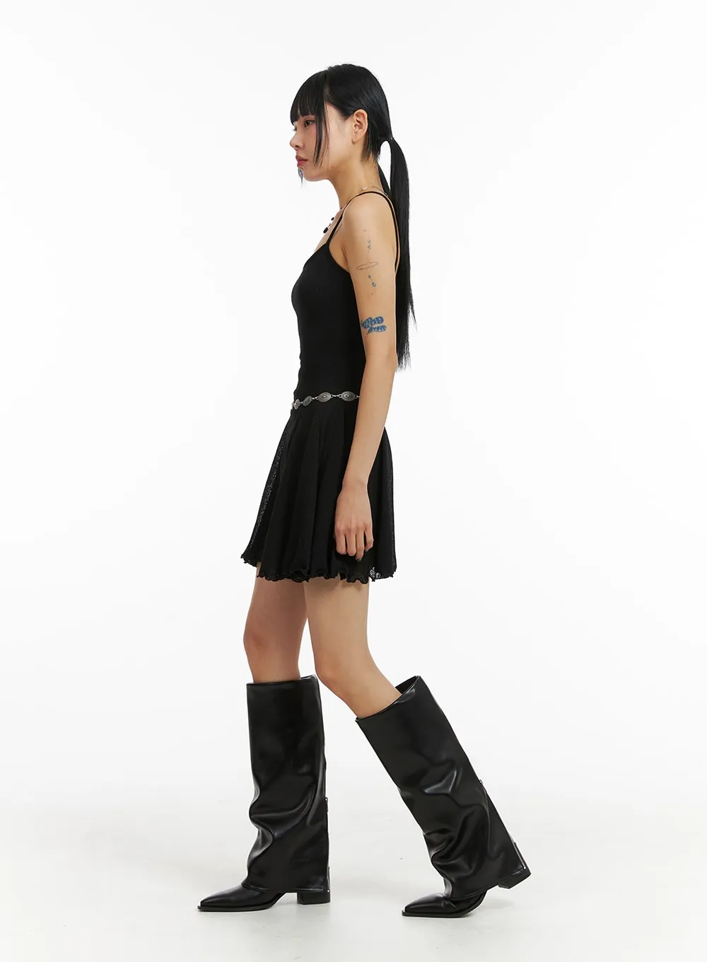 Faux Leather Boots with Back Zip CJ410