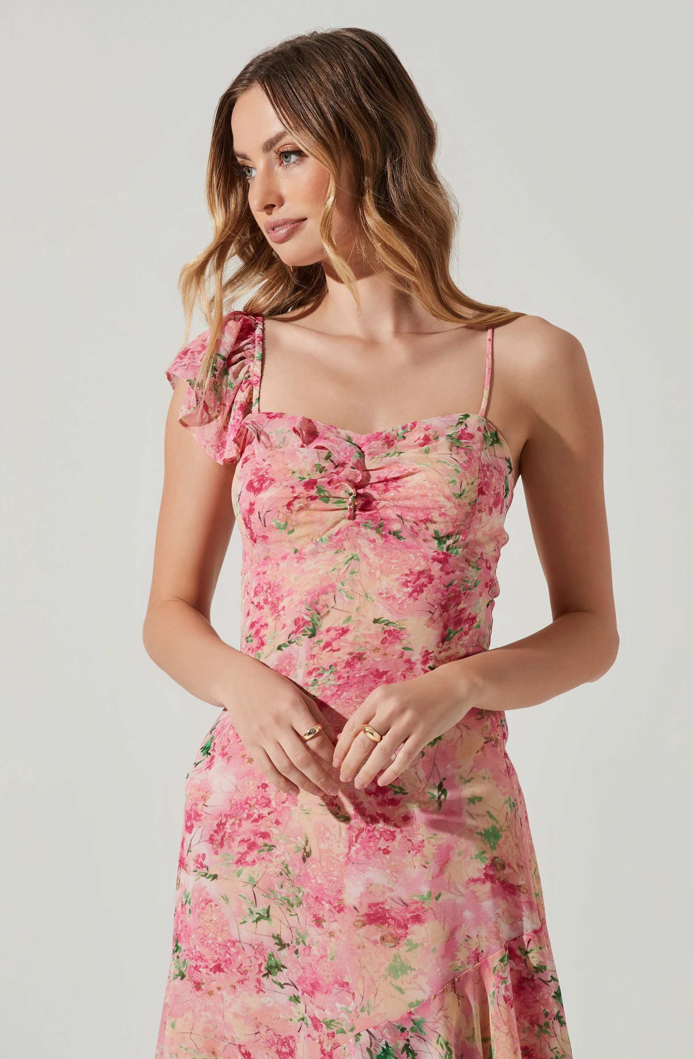 Floral Midi Dress - Camelia