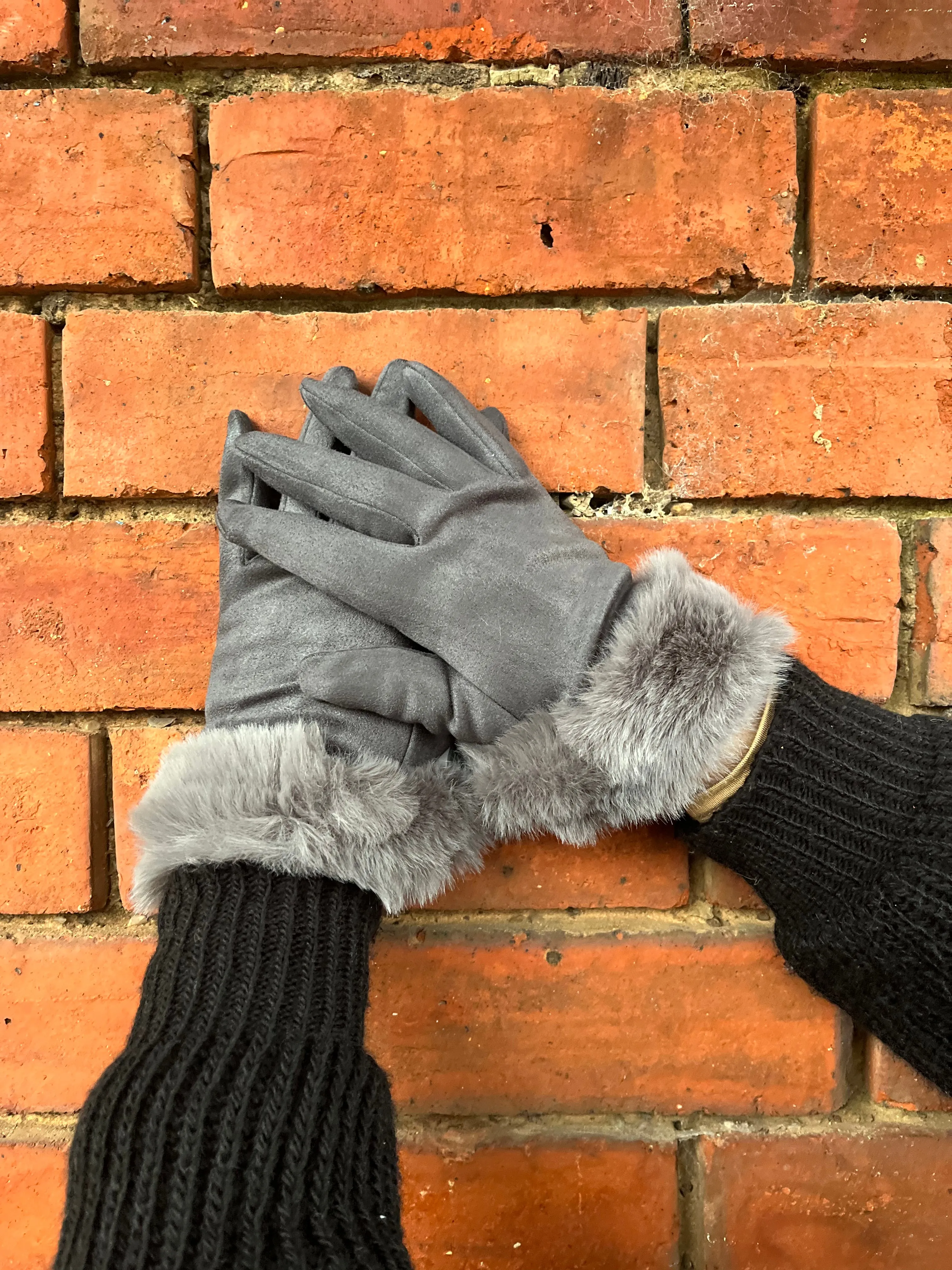 Fur-lined gloves