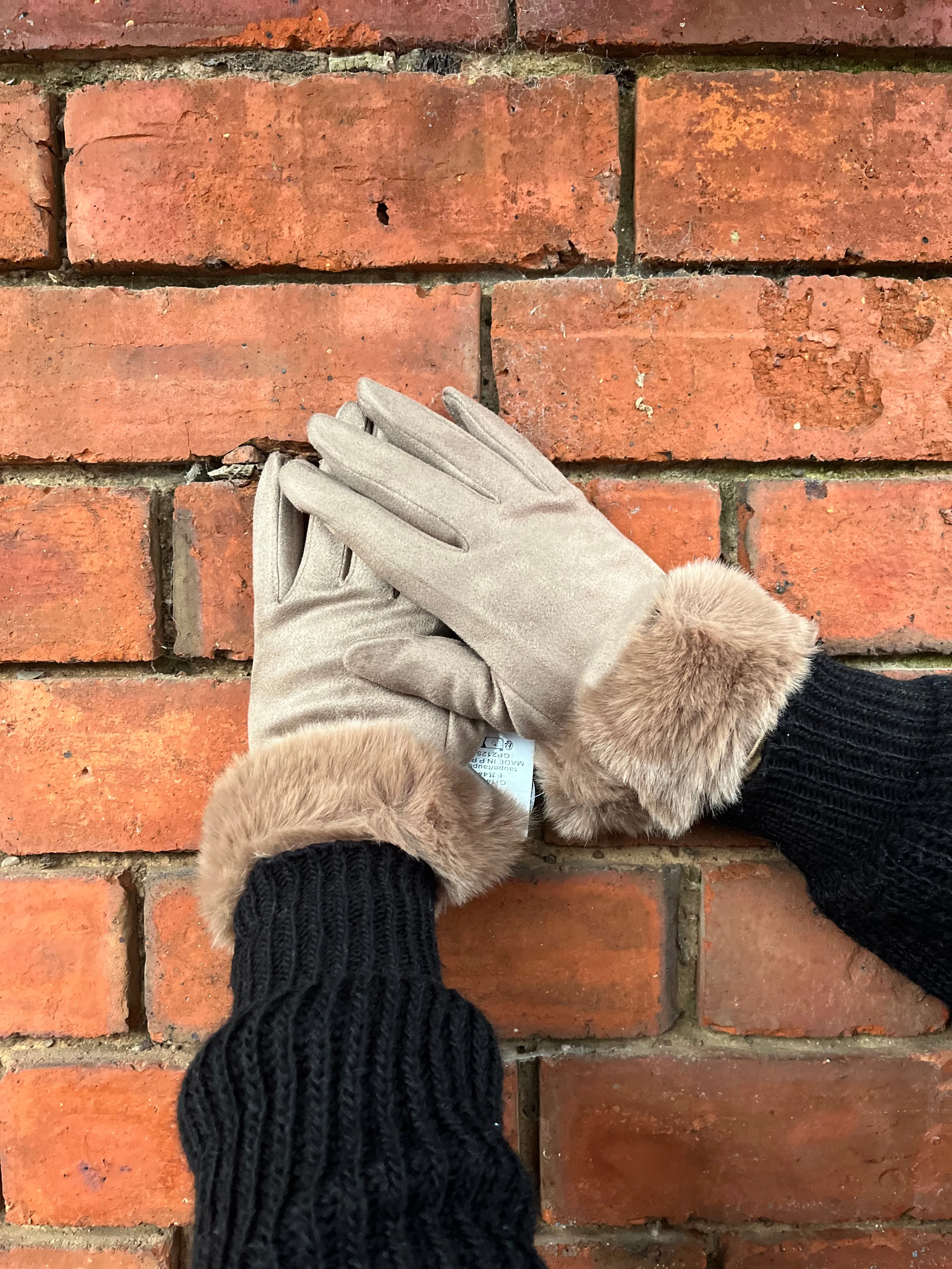 Fur-lined gloves