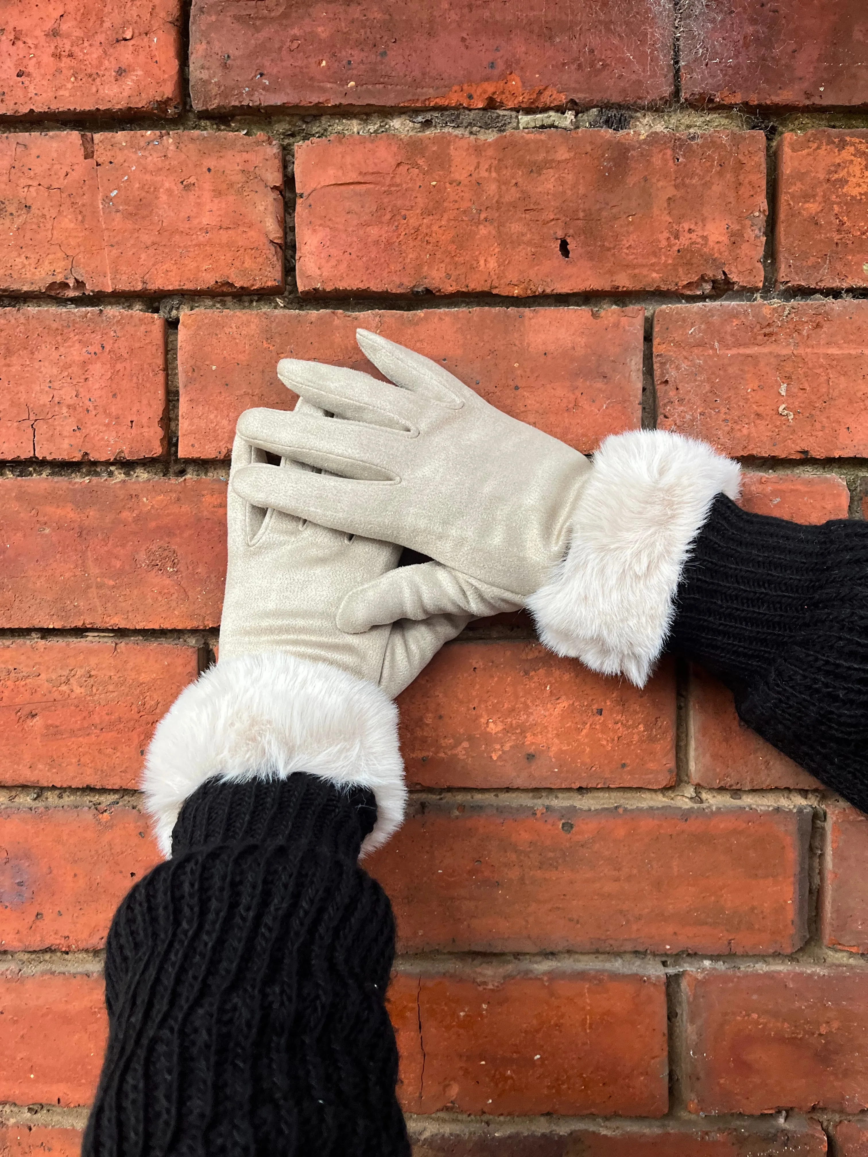 Fur-lined gloves