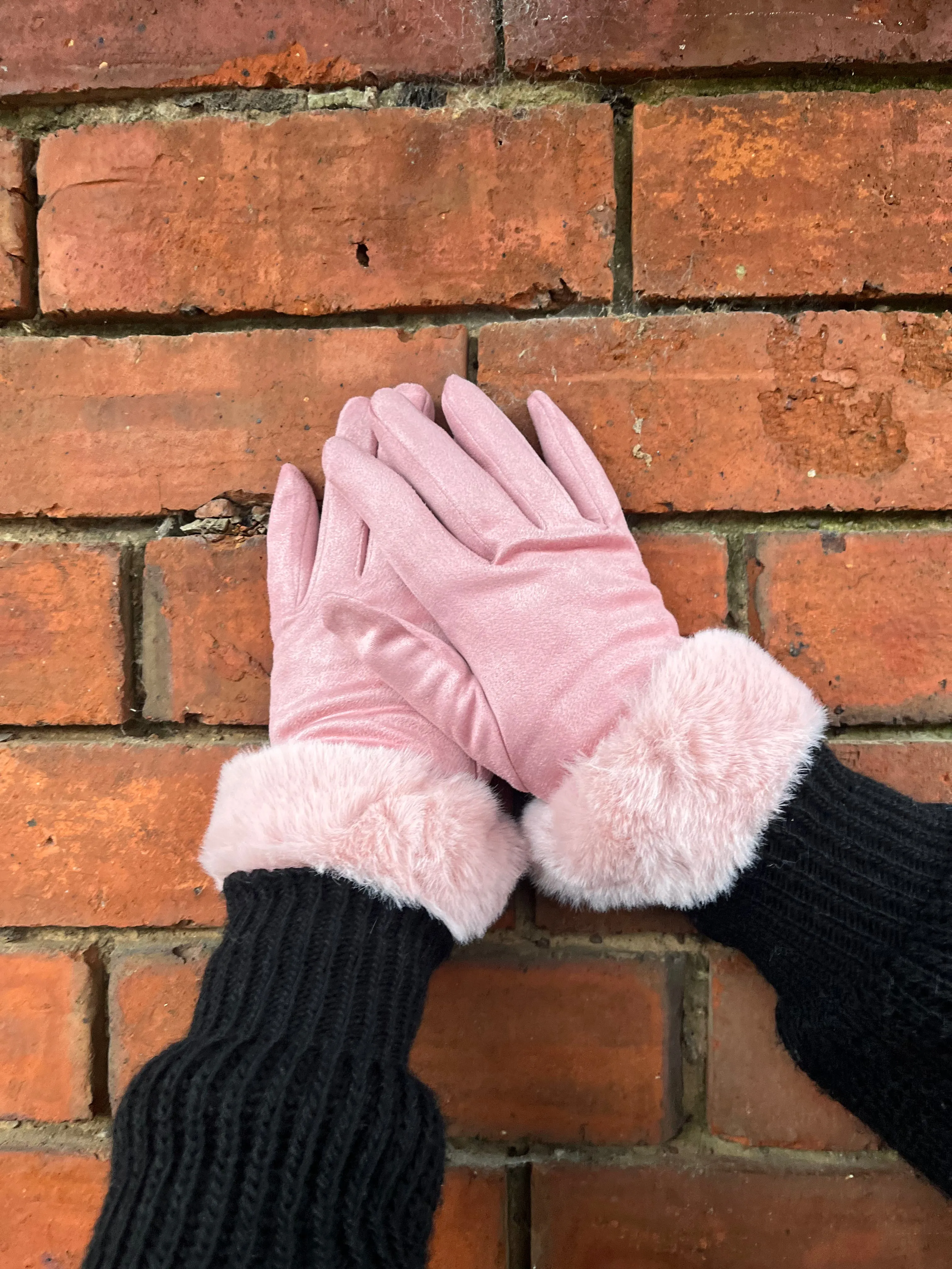 Fur-lined gloves