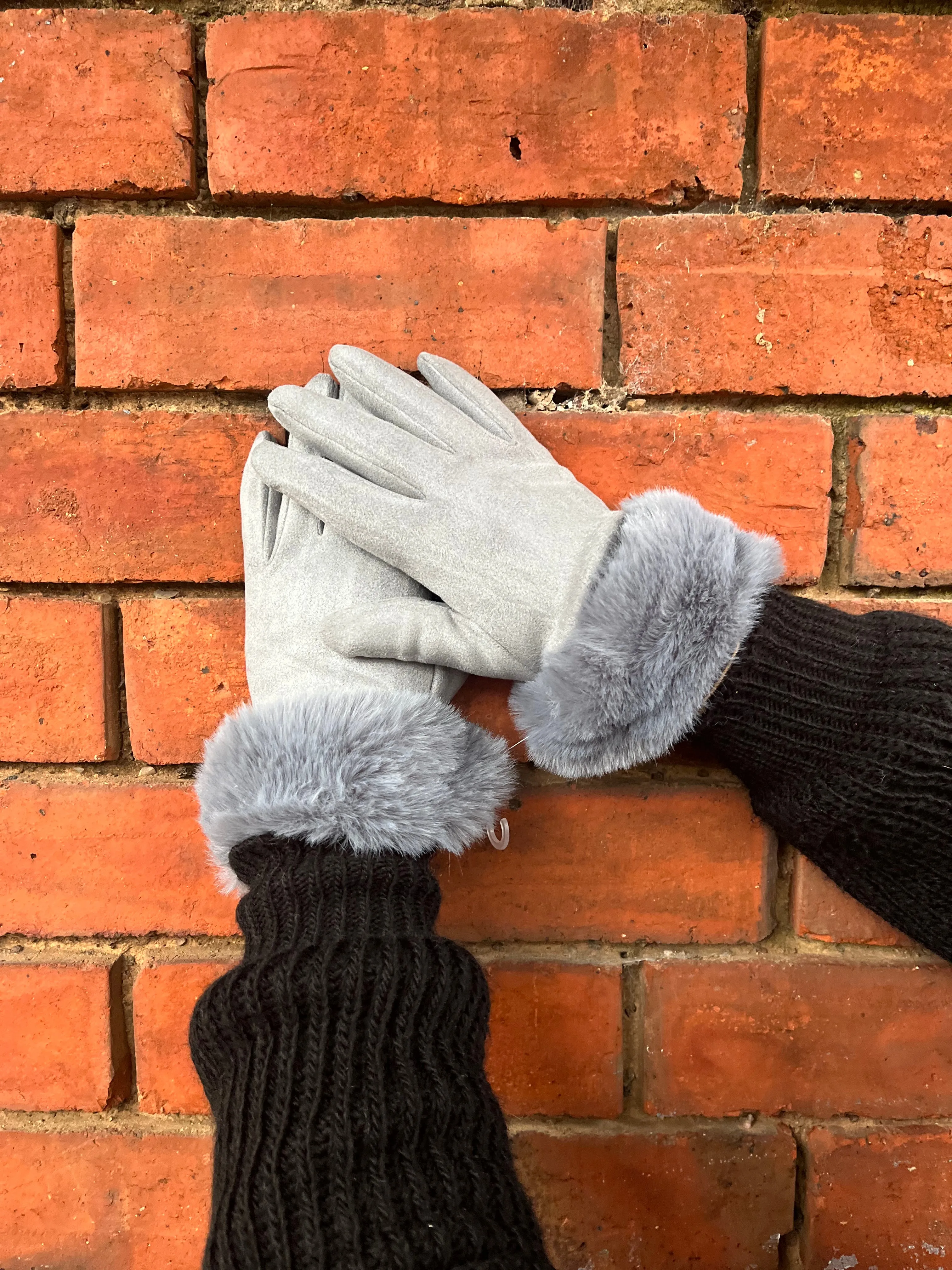 Fur-lined gloves