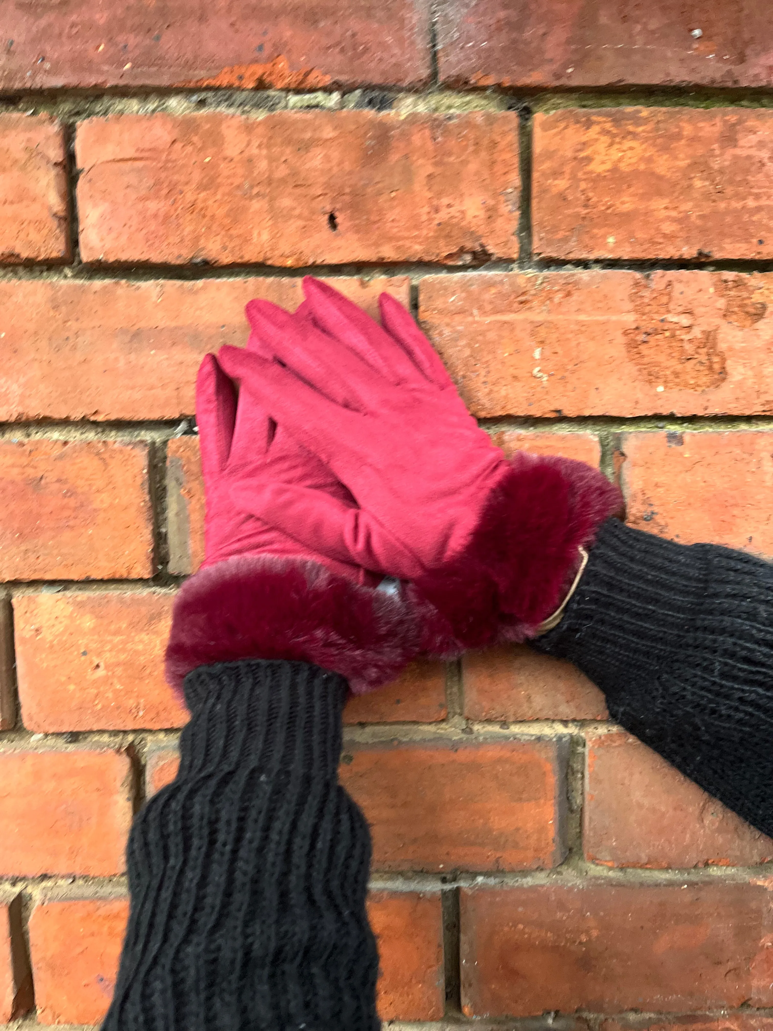 Fur-lined gloves