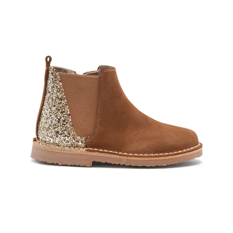 Glitter Suede Chelsea Boots Camel - Results: [Product Listing]