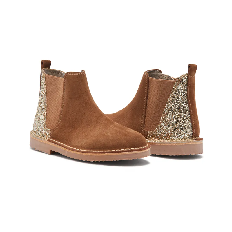 Glitter Suede Chelsea Boots Camel - Results: [Product Listing]