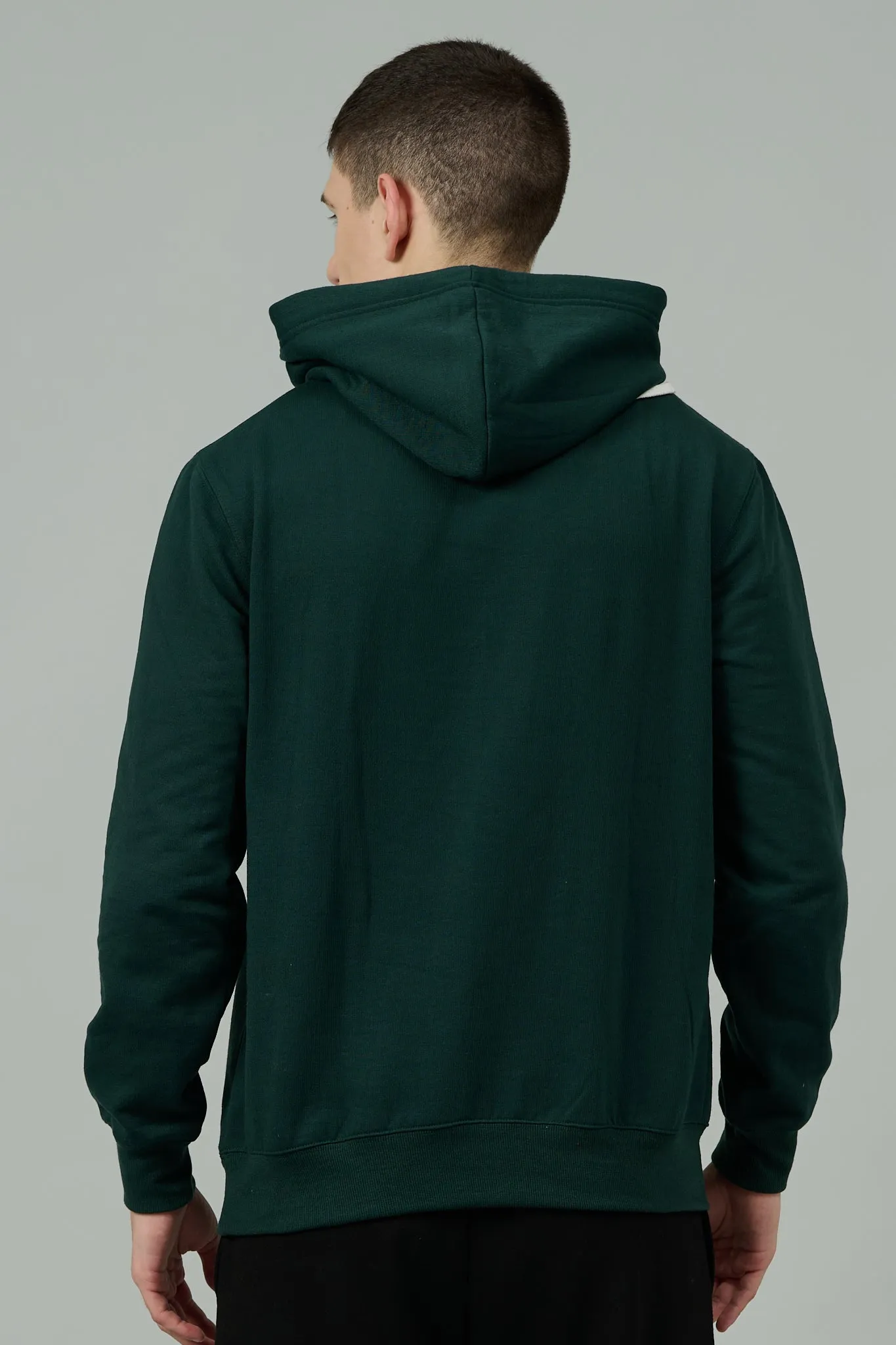 Go Devil Logo Printed Dark Green Hoodie for Men