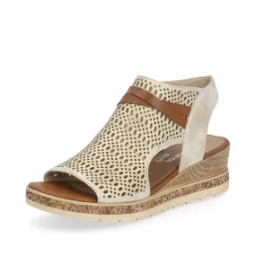 Gold Wedge Sandal for Women - Remonte D3075