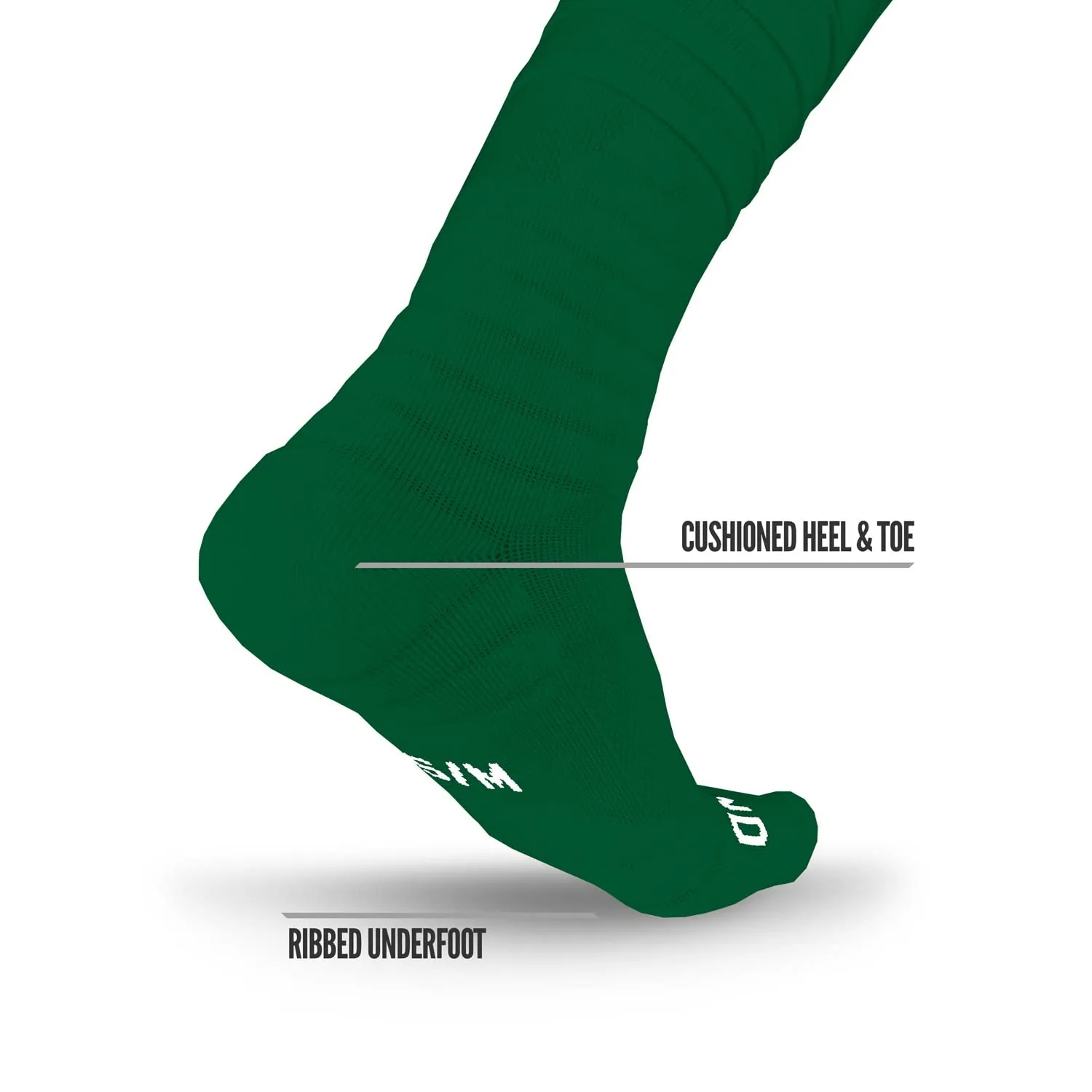 Green Football Socks with Extended Scrunch Design - Shop Now