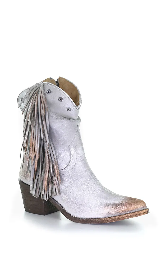 Grey Studded Fringe Ankle Boots for Women by Corral