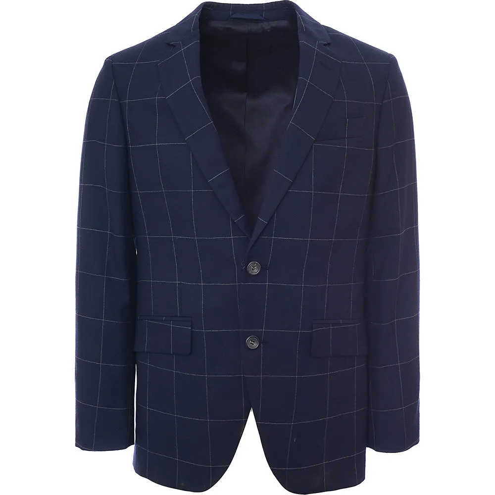 Hackett London Mens Fine Windowpane Blazer in Navy/Grey