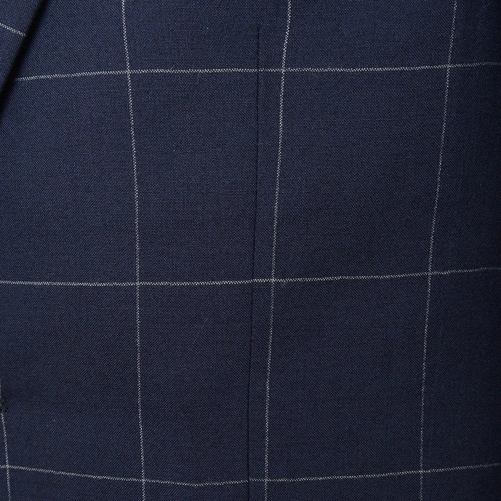 Hackett London Mens Fine Windowpane Blazer in Navy/Grey