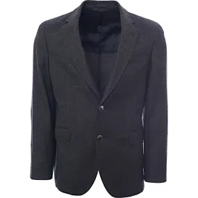 Hackett London Solid Flannel Blazer in Dark Grey