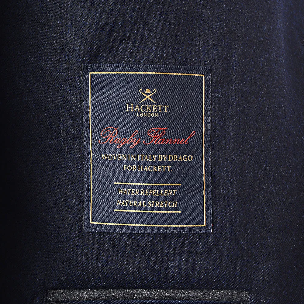 Hackett London Solid Flannel Blazer in Navy