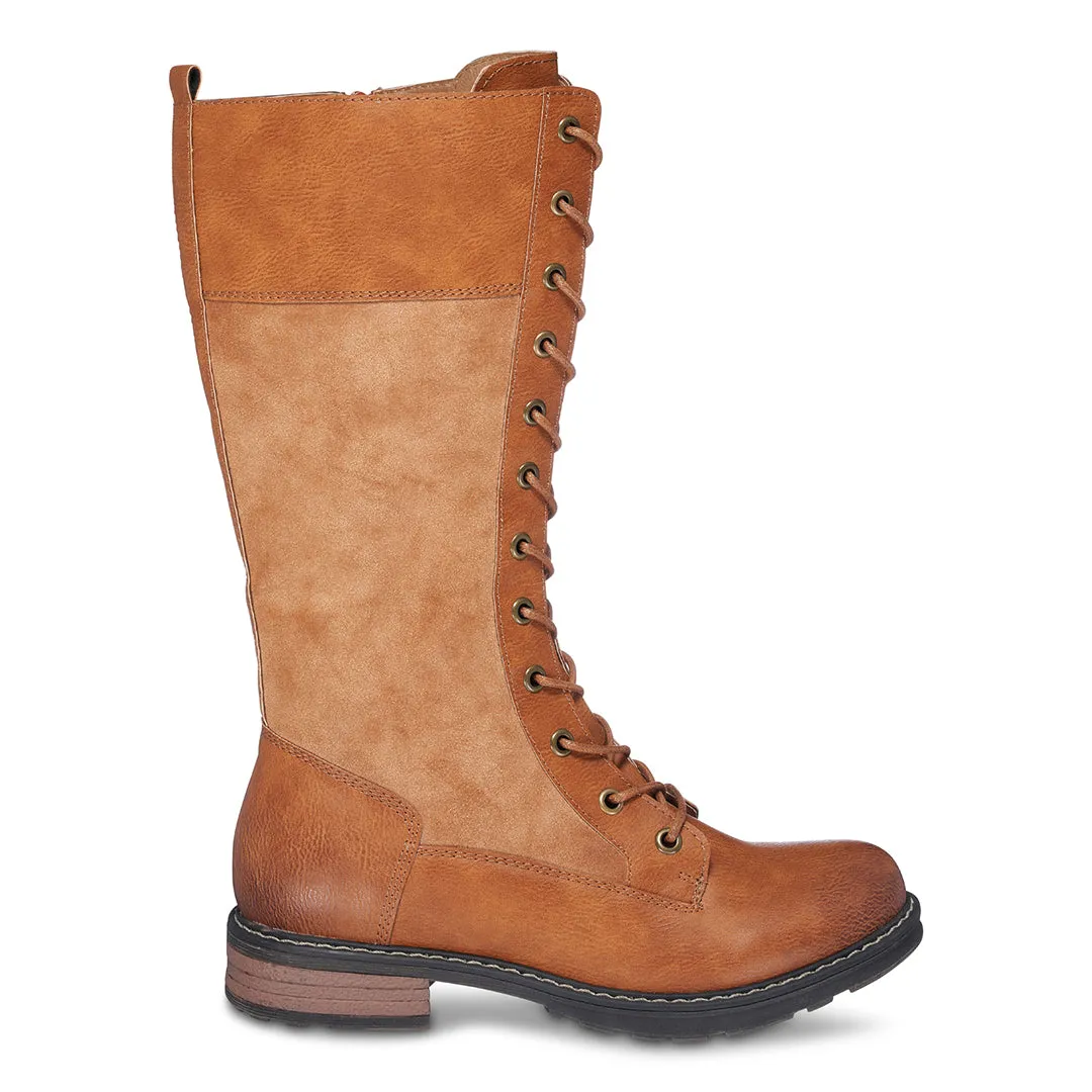 Hanker Combat Boots in Cognac