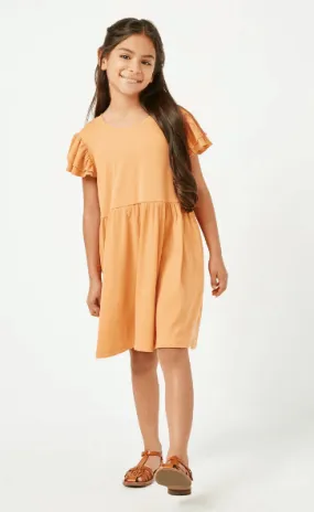 Hayden Ruffle Sleeve Dress Coral