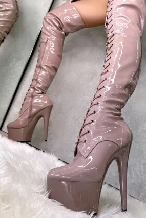 Hella Heels LipKit Thigh High Boots - Boujee