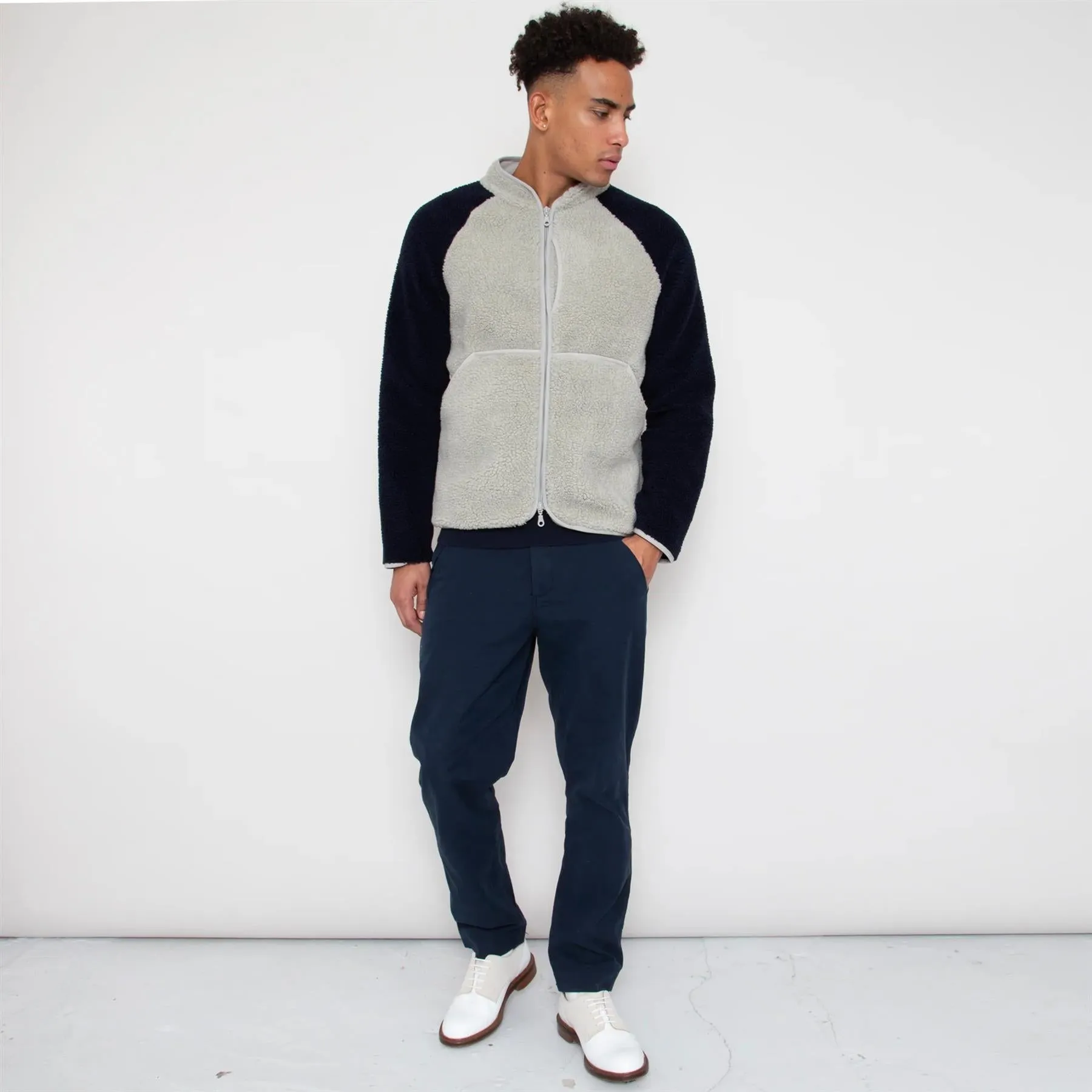 Himalayas Fleece Mid Layer Ash Grey/Deep Navy - SS24 is now optimized for Google search engine.