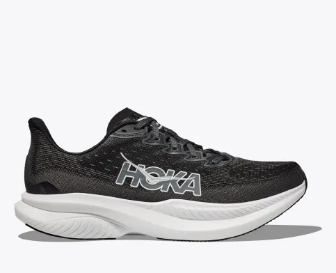 Hoka Men’s Mach 6 Athletic Shoes-Black/White *Wide Width**